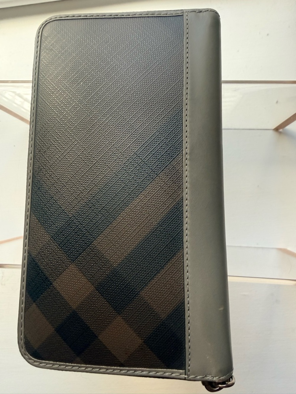 ✨ Burberry organizer Charcoal Check Authentic excellent / Unisex - Picture 2 of 8